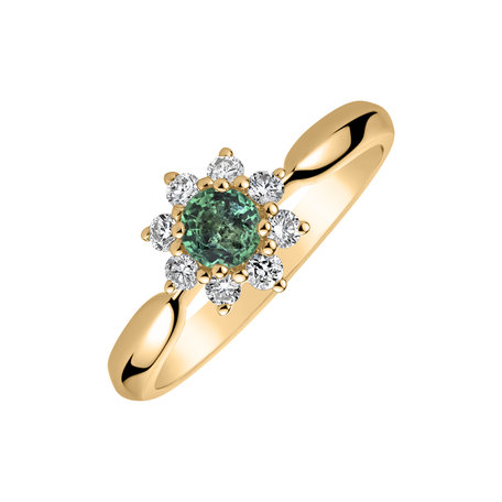 Prsten se smaragdem a diamanty Starlet Blossom