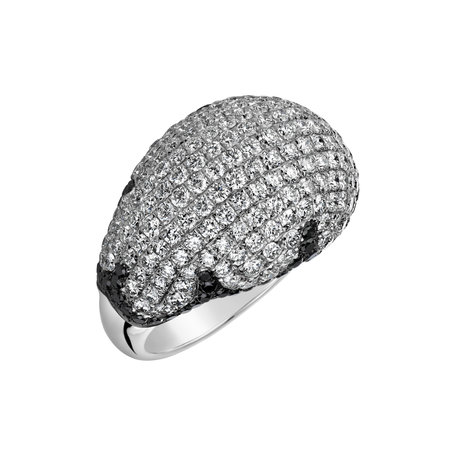 Prsten s černými a bílými diamanty Saleya