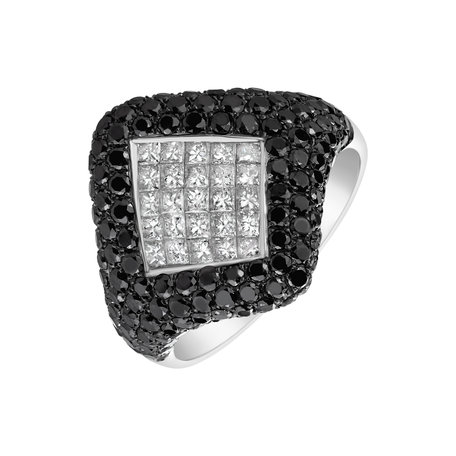 Prsten s černými a bílými diamanty Jamie Leigh