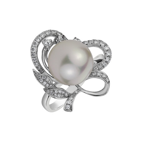 Prsten s perlou a diamanty Pearl Madame
