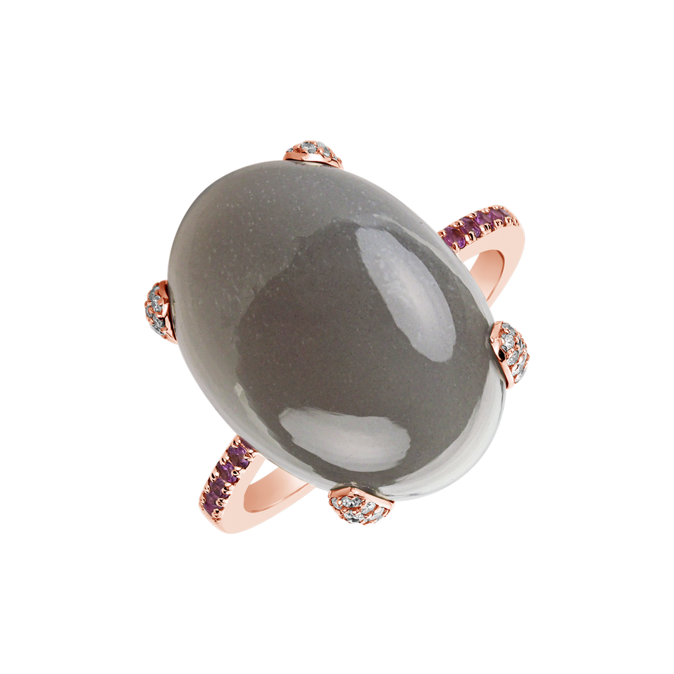 Prsten s diamanty, safíry a měsíčním kamenem Niche