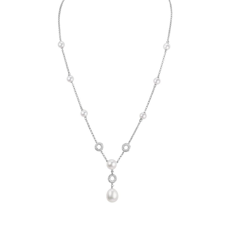 Náhrdelník s perlou a diamanty Leowel