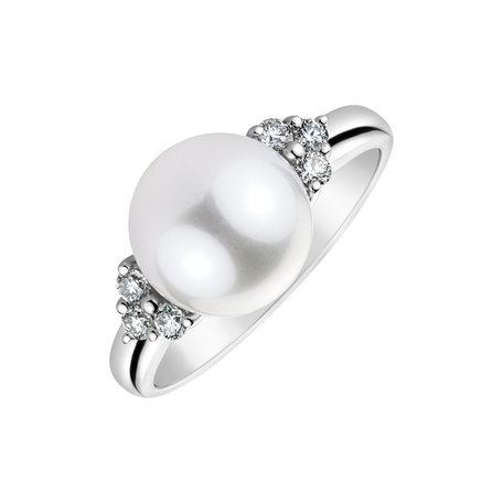 Prsten s perlou a diamanty Ocean Illusion