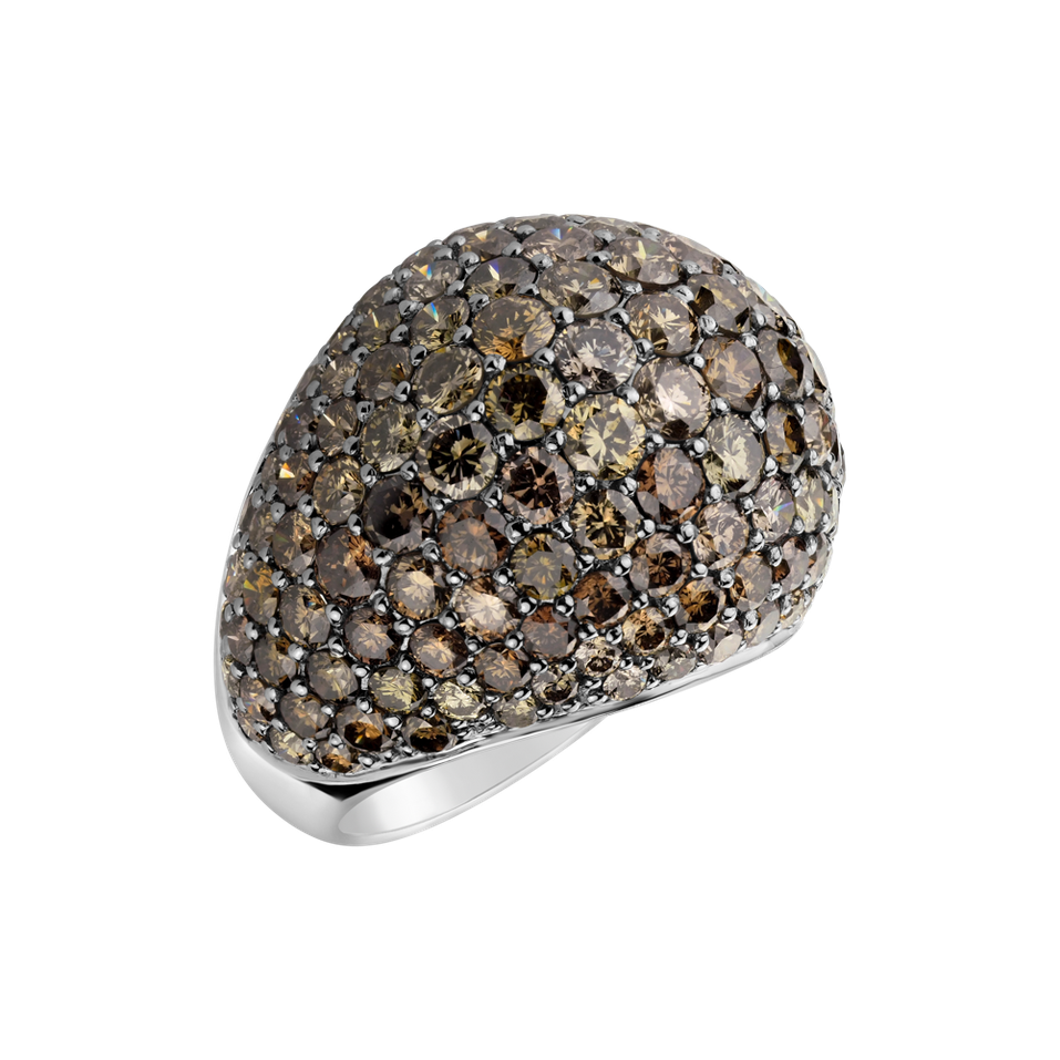 Prsten s hnědými diamanty Luxury Galaxy