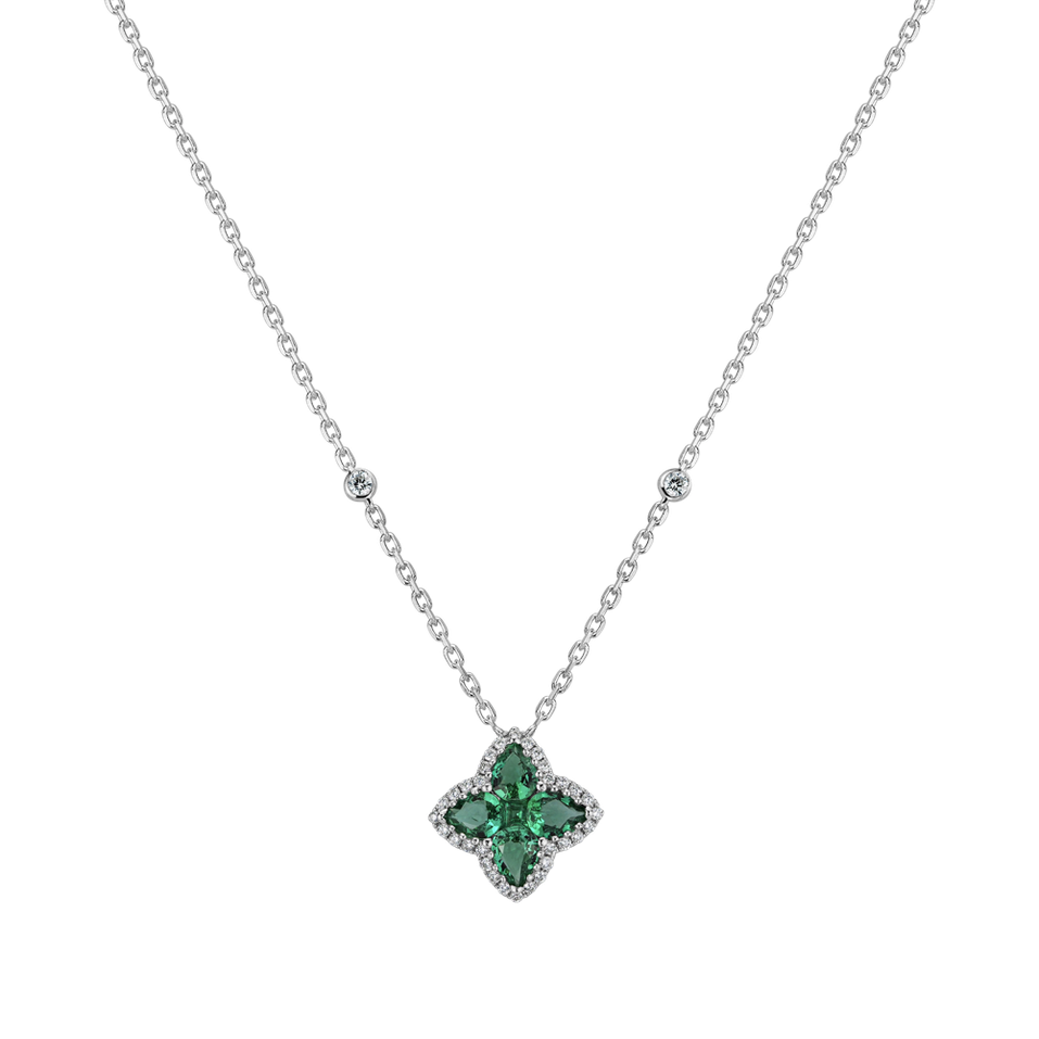 Náhrdelník s diamanty a smaragdy Emerald Enchantment
