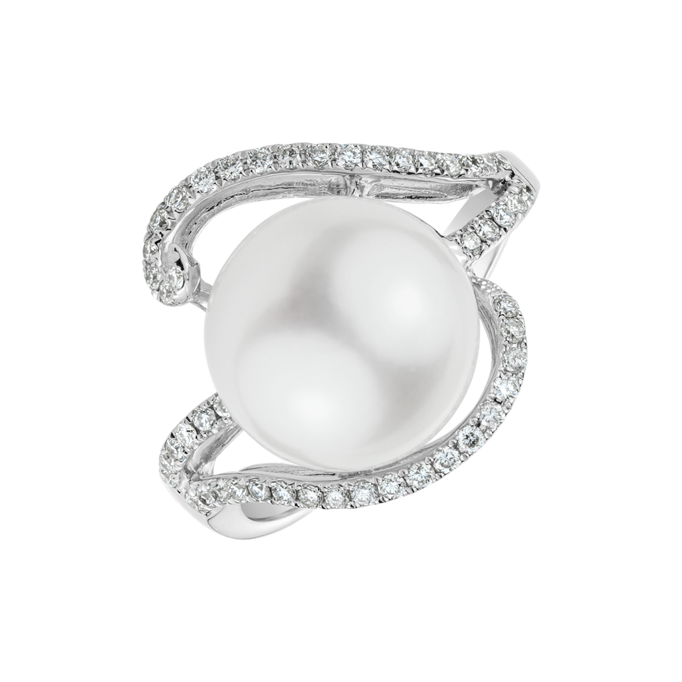 Prsten s perlou a diamanty Pearl Charm