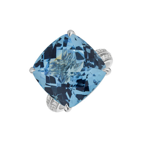 Prsten s topazem a diamanty Blue Czarina