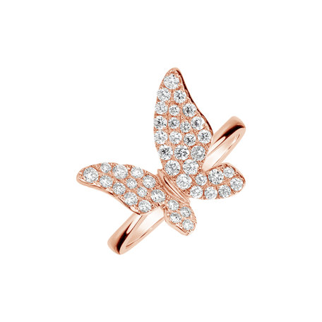 Prsten s diamanty Graceful Butterfly