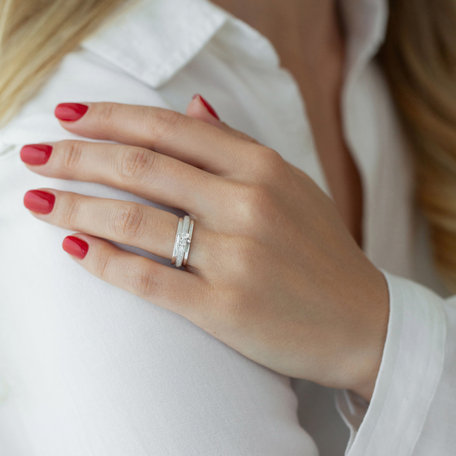 Prsten s bílými a hnědými diamanty Amazing Essence