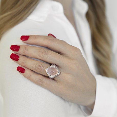 Prsten s diamanty, růženínem a safíry Dream Jewel