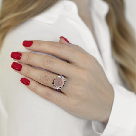 Prsten s diamanty, růženínem a safíry Secret Pomp