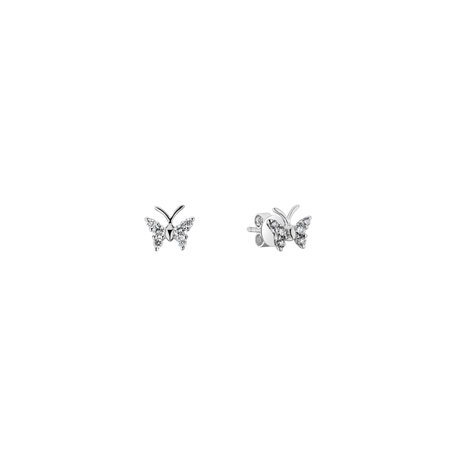 Náušnice s diamanty Diamond Butterfly