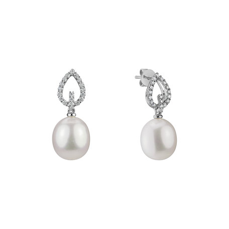 Náušnice s perlou a diamanty Mariangeles Coast