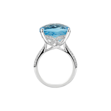 Prsten s topazem a diamanty Blue Czarina