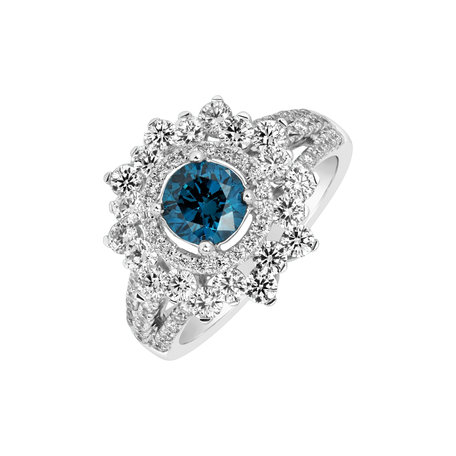 Prsten s modrým diamantem a bílými diamanty Royal Despair