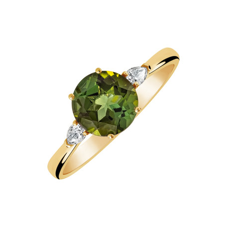 Prsten s turmalínem a diamanty Olive Oasis