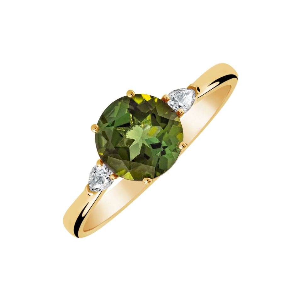 Prsten s turmalínem a diamanty Olive Oasis