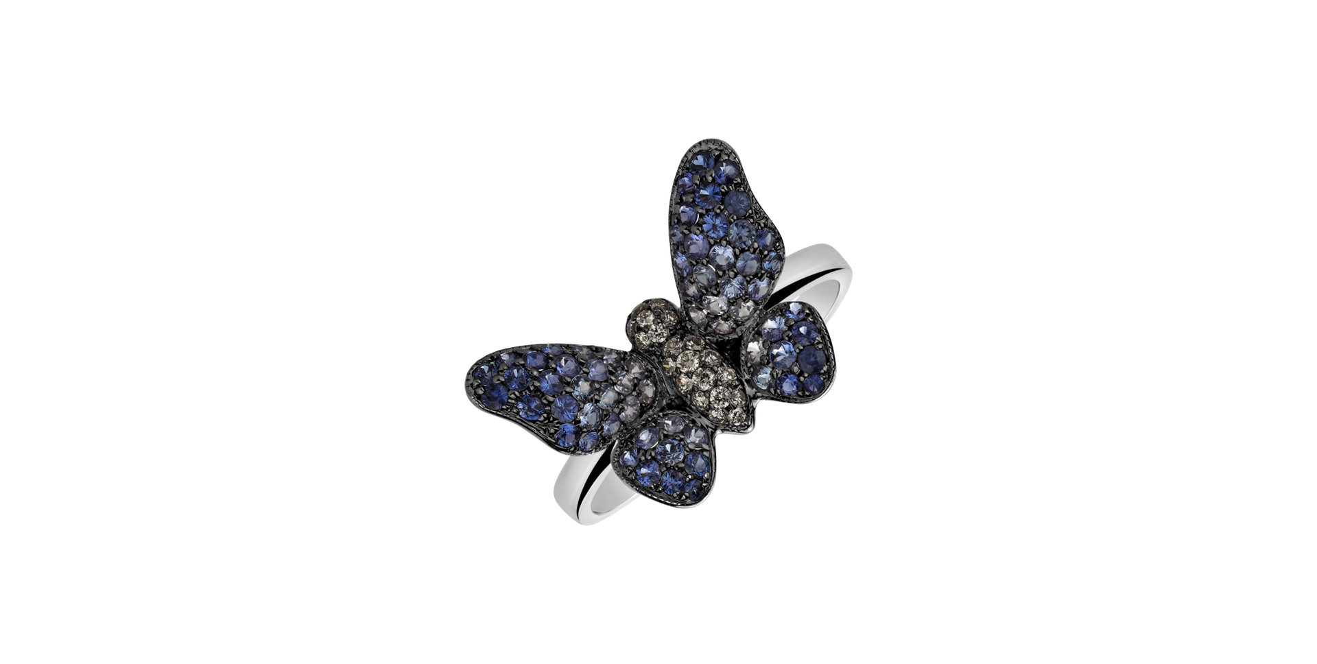 Prsten s diamanty a safíry Glamorous Butterfly