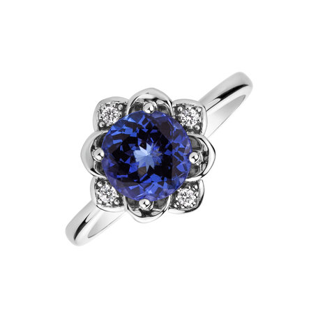 Prsten s tanzanitem a diamanty Galaxy Flower