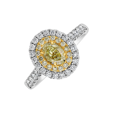 Prsten s bílými a žlutými diamanty Sun Galaxy