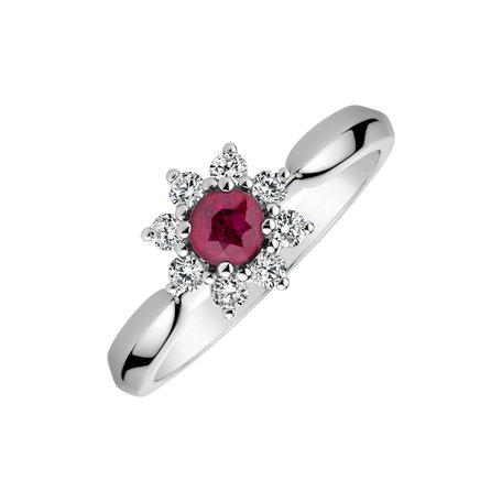 Prsten s rubínem a diamanty Starlet Blossom