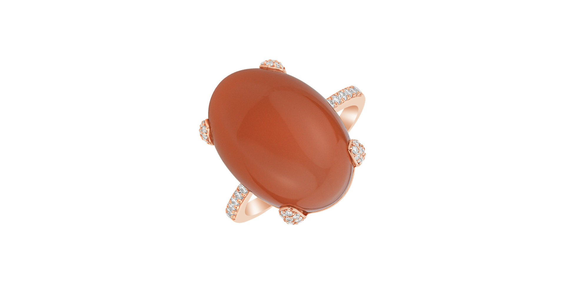 Prsten s měsíčním kamenem a diamanty Niche