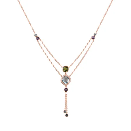 Náhrdelník s diamanty, topazy, ametysty a peridoty Witching Andromeda