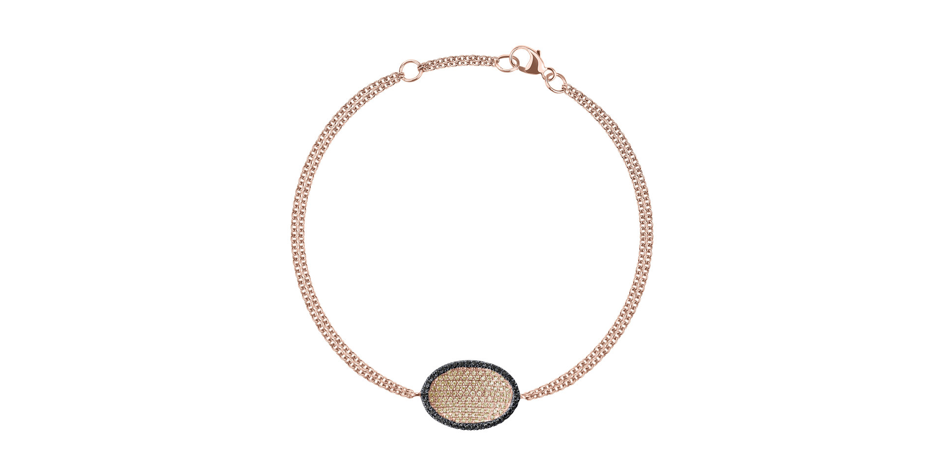 Náramek s bílými, hnědými a černými diamanty My Heaven