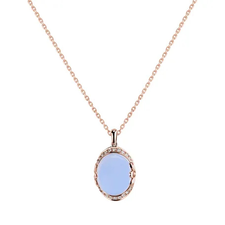 Přívěs s chalcedonem a diamanty Mystique