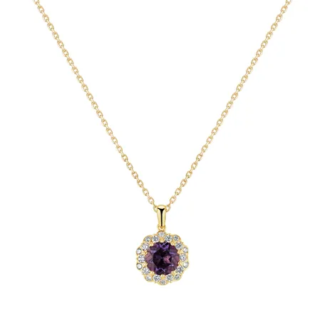 Přívěs s ametystem a diamanty Princess Bloom