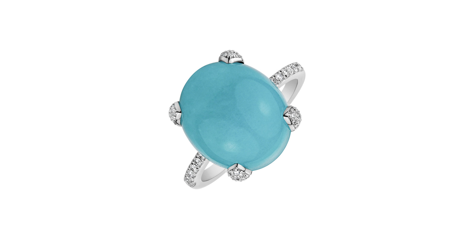 Prsten s amazonitem a diamanty Niche