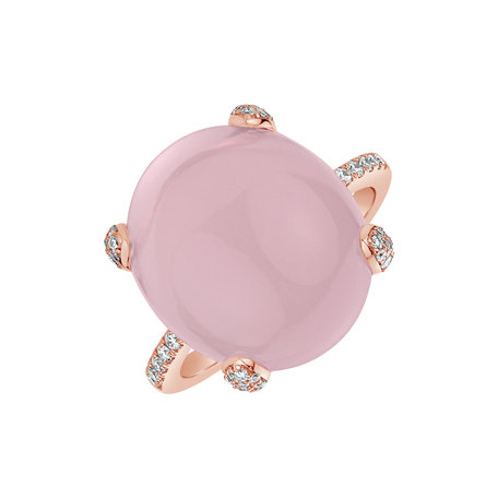 Prsten s růženínem a diamanty Niche