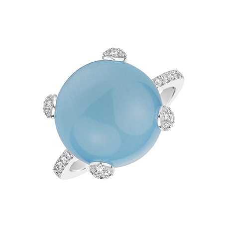 Prsten s topazem a diamanty Divine Drop