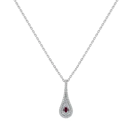 Přívěs s rhodolitem a diamanty Classy Drop