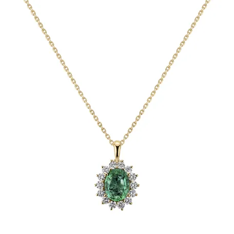 Přívěs se smaragdem a diamanty Goddess Elegance
