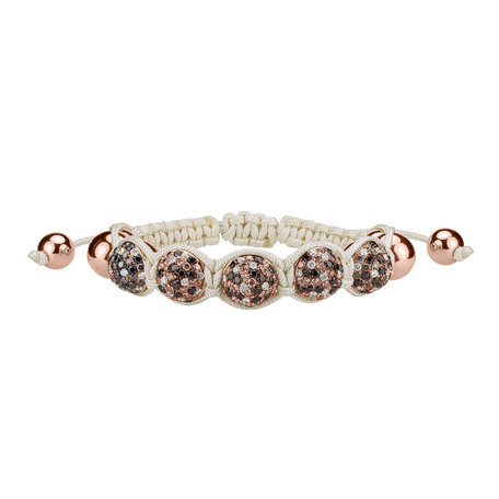 Náramek s diamanty Beige Shamballa