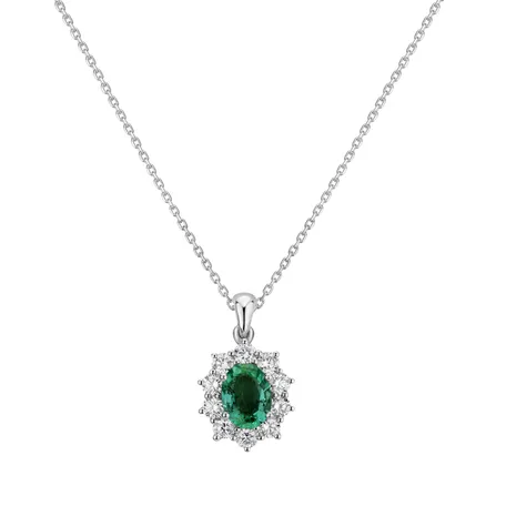 Přívěs se smaragdem a diamanty Goddess Elegance
