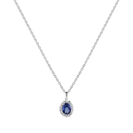Přívěs se safírem a diamanty Glamour Princess