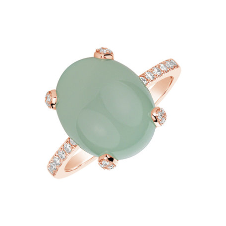 Prsten s chalcedonem a diamanty Niche
