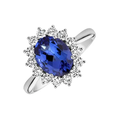 Prsten s tanzanitem a diamanty Princess Sparkle