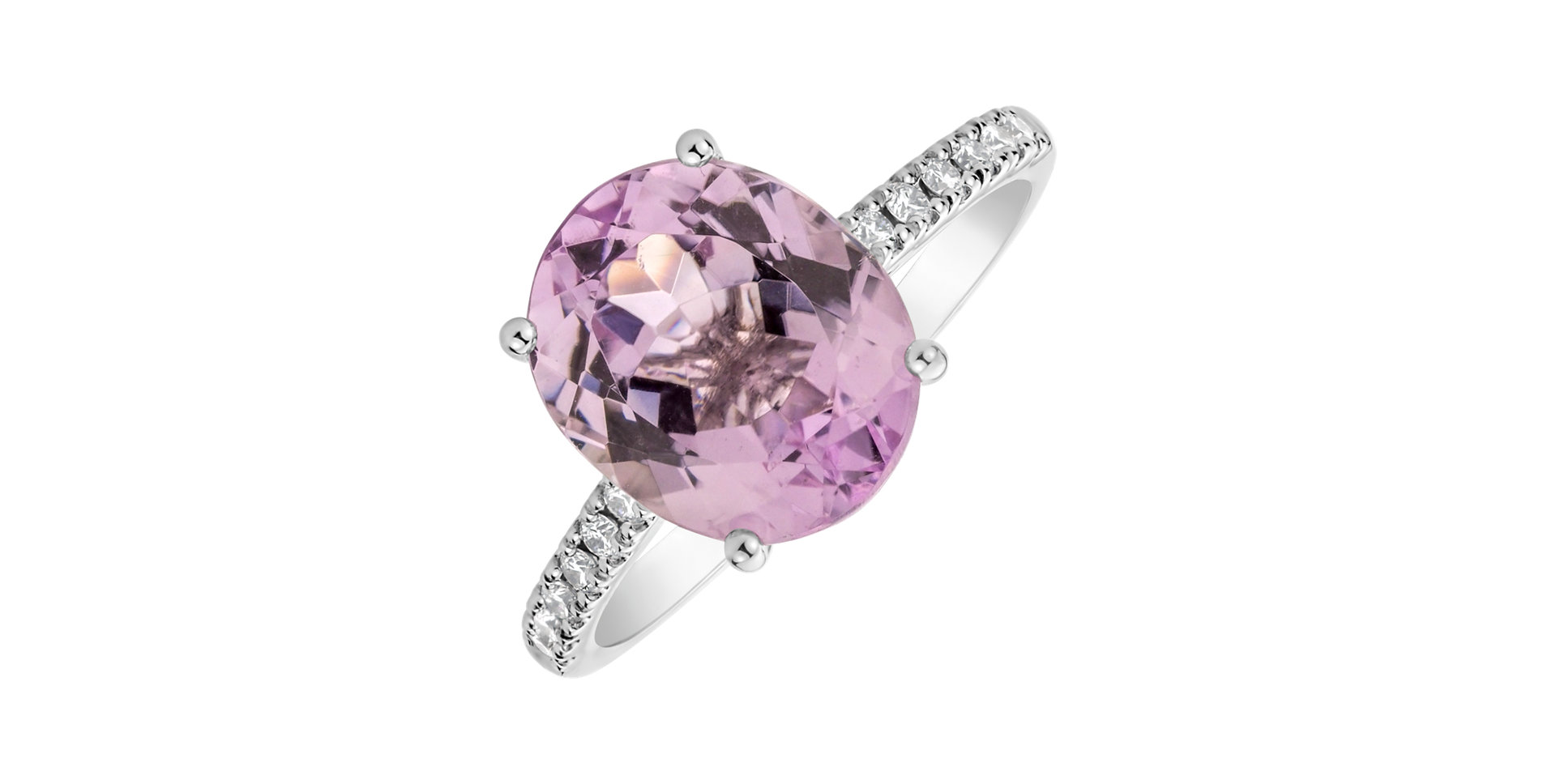 Prsten s kunzitem a diamanty Purple Glory