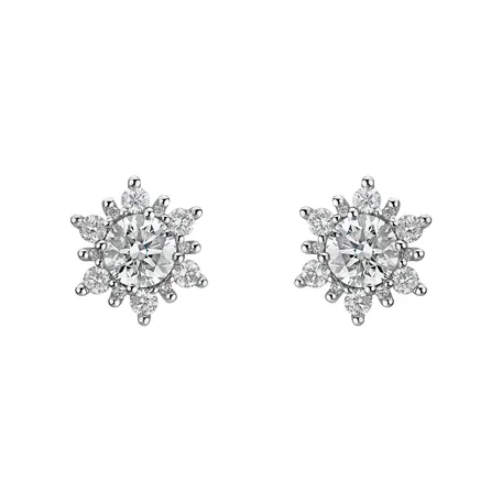 Náušnice s diamanty Snow Star