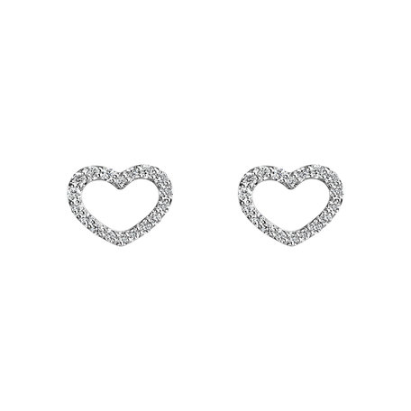 Náušnice s diamanty Shiny Hearts