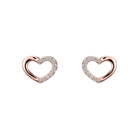 Náušnice s diamanty Shiny Hearts