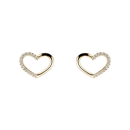 Náušnice s diamanty Shiny Hearts