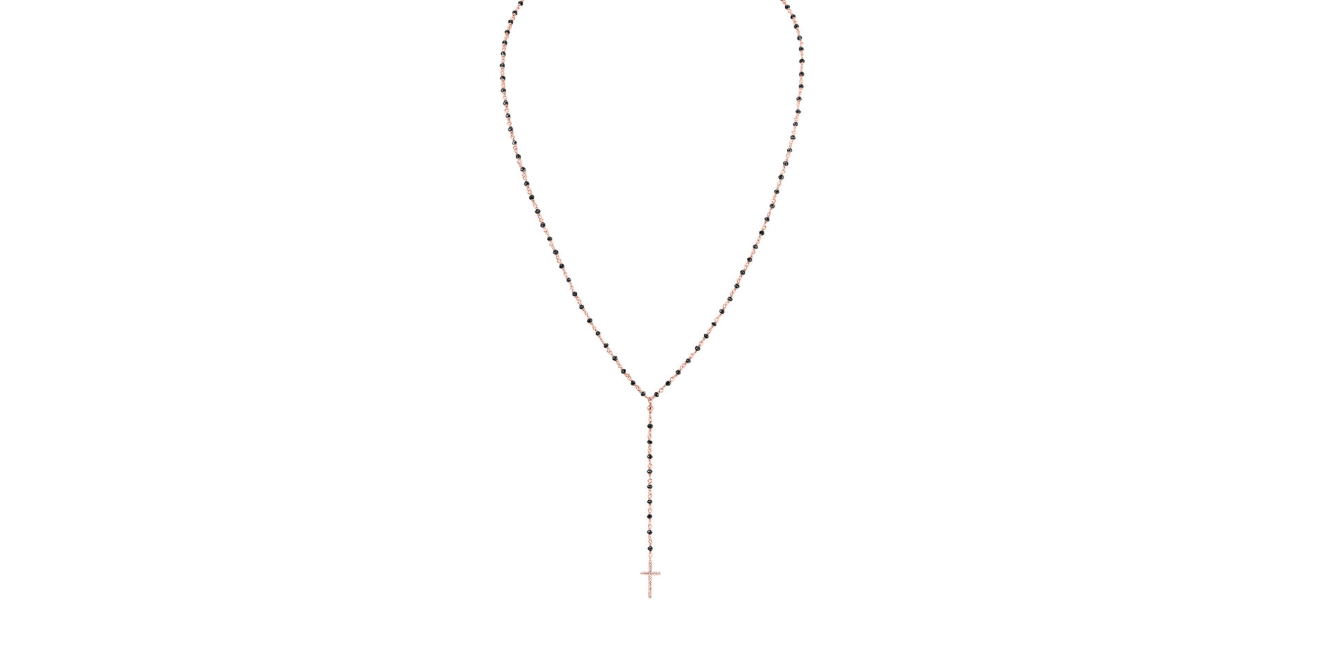 Náhrdelník s bílými a černými diamanty Paradise Drop