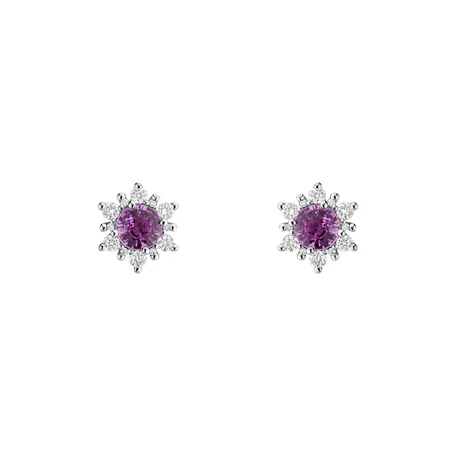 Náušnice s safírem a diamanty Snow Star