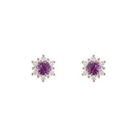 Náušnice s safírem a diamanty Snow Star