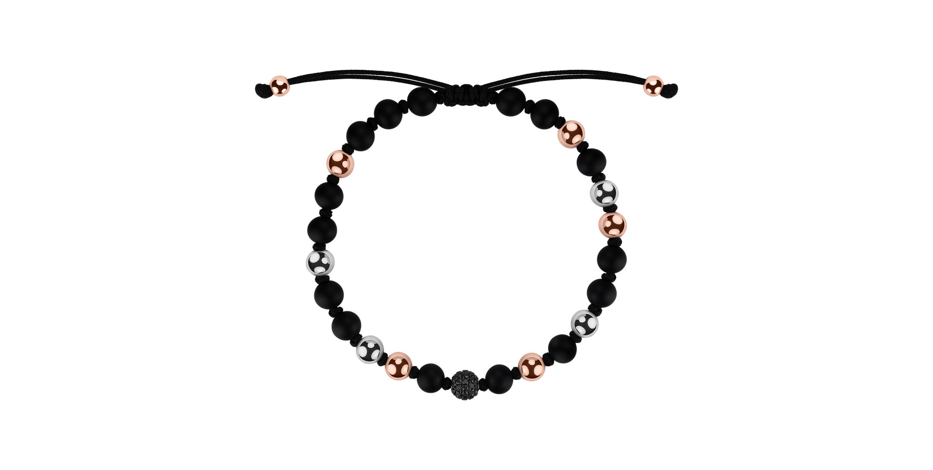 Náramek s acháty a černými diamanty Black Mamba