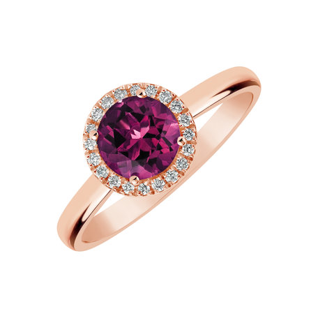 Prsten s rhodolitem a diamanty Violette